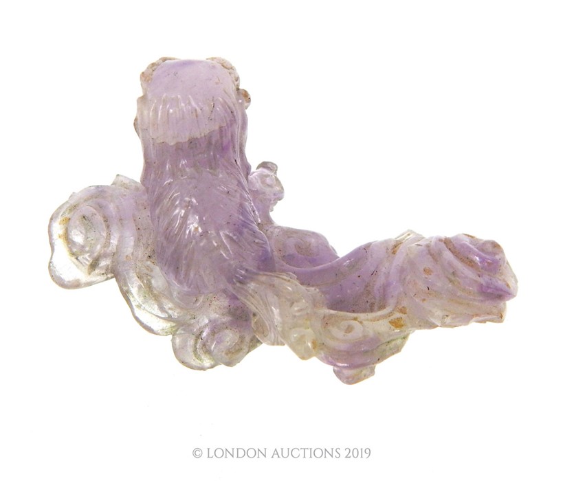 A Lavender Jade Guardian Beast - Image 4 of 4