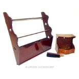 A 19th Century Mahogany Wall Hanging Shelf With Brush Box