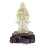 Chinese Qing Dynasty Jadeite Jade Wise Old Man Good Luck Symbol