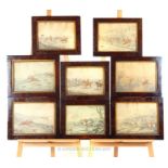 A Set of Eight 19th Century Hunting Scenes