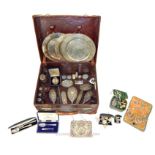 A Large Vanity Case With A Quantity Of Sterling, Indian And Continental Silver