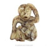 A Chinese Qing Dynasty Jade Monkey