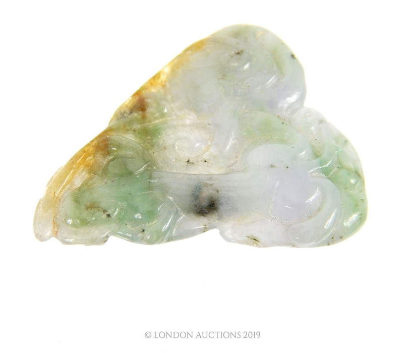 Chinese Celadon & Spinach Lizard Jade Pendant - Image 2 of 2