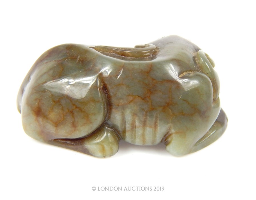 Chinese Qing Dynasty Jade Carving Of A Mythical Creature - Image 4 of 4