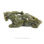 Large Chinese Jade Carving Of A Mythical Bixie