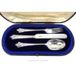 A Cased Personal Cutlery Set In The Albany Style, Personalised To A D.M.Martin