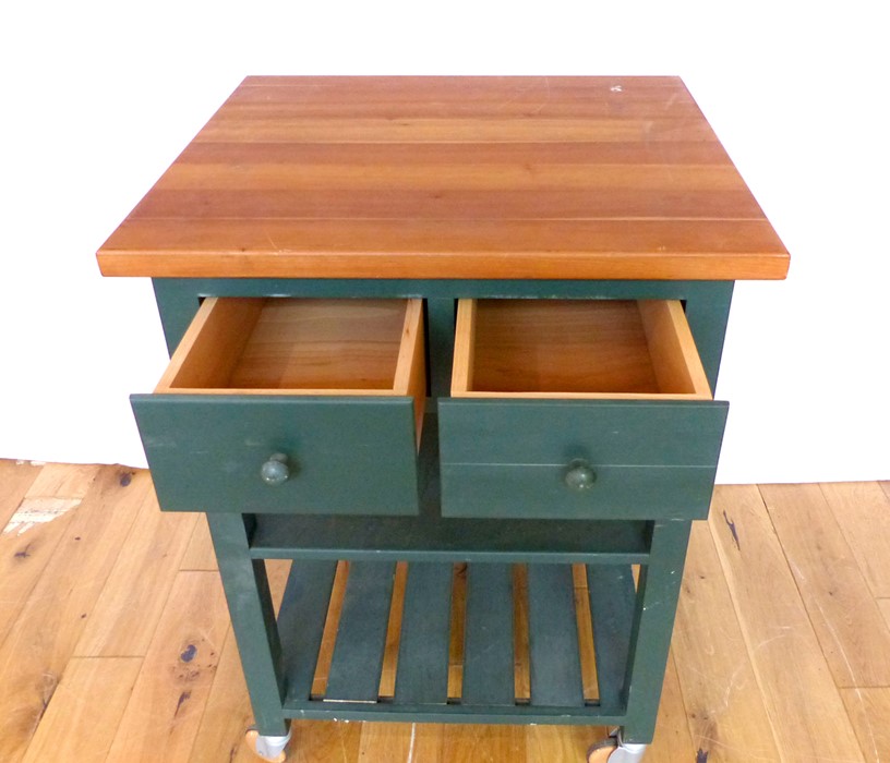 A District Styled Green Small Kitchen Island. - Image 2 of 2