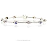 An 18ct White Gold Sapphire And Diamond Bracelet