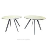 A Pair of Contemporary Composite Slate Top Occasional Tables.