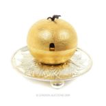 A Silver Plated And Gilt Marmalade Dish In The Shape Of An Orange