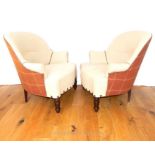 Two Tub Back Armchairs With Train Backs