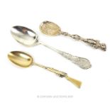 Three Sterling Silver Commemorative Spoons