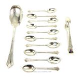 A Quantity Of Sterling Silver Ten Albany Teaspoons By Goldsmith And Silversmith And Others