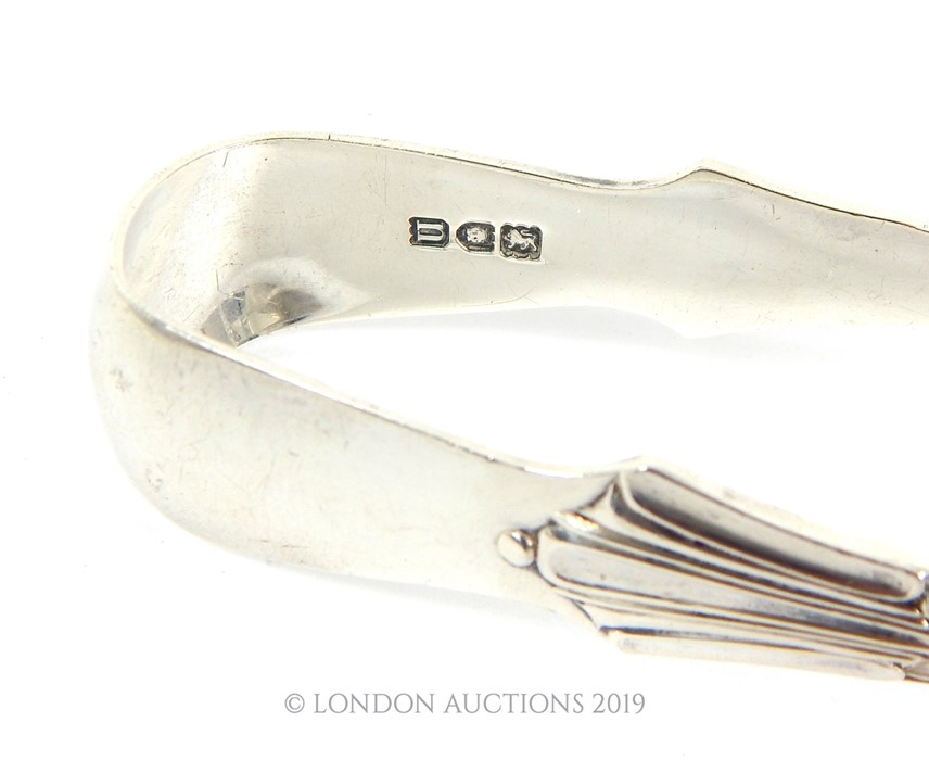 An Edwardian Sterling Silver Albany Set Of Sardine Tongs by William Hutton And Sons - Image 2 of 2