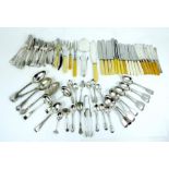 A Large Quantity Of Silver Plated Cutlery To Include 19th Century Bone Handled And Cased Sets