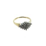 A 9ct Gold Diamond Cluster Ring