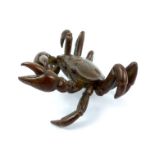 A Small Oriental Bronze Of A Crab