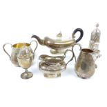 A Quantity Of Silver Plate To Include A Teapot And Caster