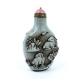 A Chinese Peking Glass Snuff Bottle