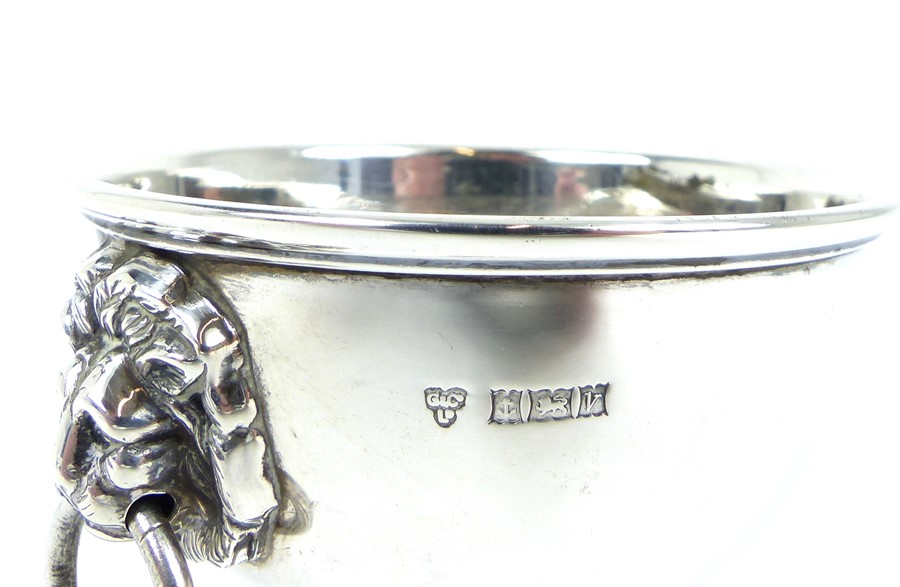 A Small Sterling Silver Bowl With Lions Head Handles - Image 2 of 2