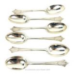 A Quantity Of Six Albany Sterling Silver Serving Spoons By Goldsmith And Silversmith