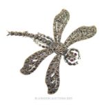 A Silver Marcasite Articulated Dragon Fly Brooch.