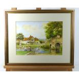 A Contemporary Watercolour Of An English Village, Signed Patrick Knight