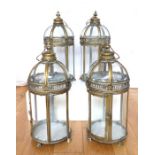 Four Gilt Metal Domed Lanterns.