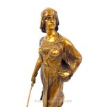 A Circa 1900 Edouard Drouot Bronze Of A Female Warrior