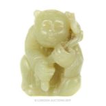 Chinese Child Like Mythical Creature Jade Sculpture