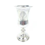 An American Made Sterling Silver Kidush Cup With Hammered Design