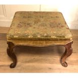 A GEORGE III STAINED BEECHWOOD FOOTSTOOL.