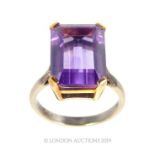 An 18ct Bi Coloured Gold And Amethyst Ring