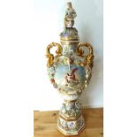 A Very Large Meissen 19th Century Three Piece Vase.