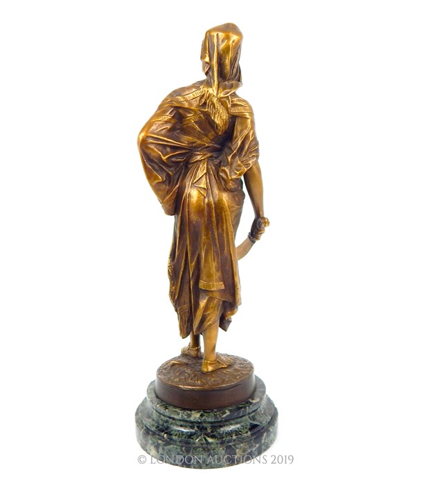 A Circa 1900 Edouard Drouot Bronze Of A Female Warrior - Image 4 of 4