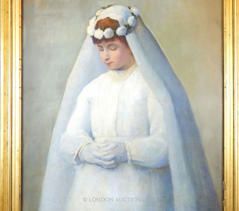 Carl John Blenner 'First Communion' Oil Portrait 1890 - Image 2 of 3