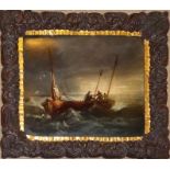 CRICLE OF J M W TURNER, A 19TH CENTURY OIL ON BOARD, MARINE SEASCAPE.