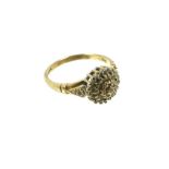 A 9ct Gold Diamond Round Faced Cluster Ring