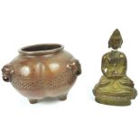 A Bronze Incense Burner and Buddha