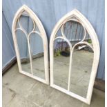 Two Gothic Style Garden Mirrors.