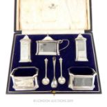 A Sterling Silver Condiments Set By Edward Barnard & Sons Ltd.