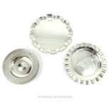 Two Sterling Silver Card Trays Plus A Sterling silver Armada Dish.