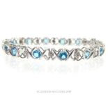 A 10 carat White Gold Tennis Bracelet.