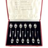 A Cased Set Of Eight British Cities Solid Silver Tea Spoons.