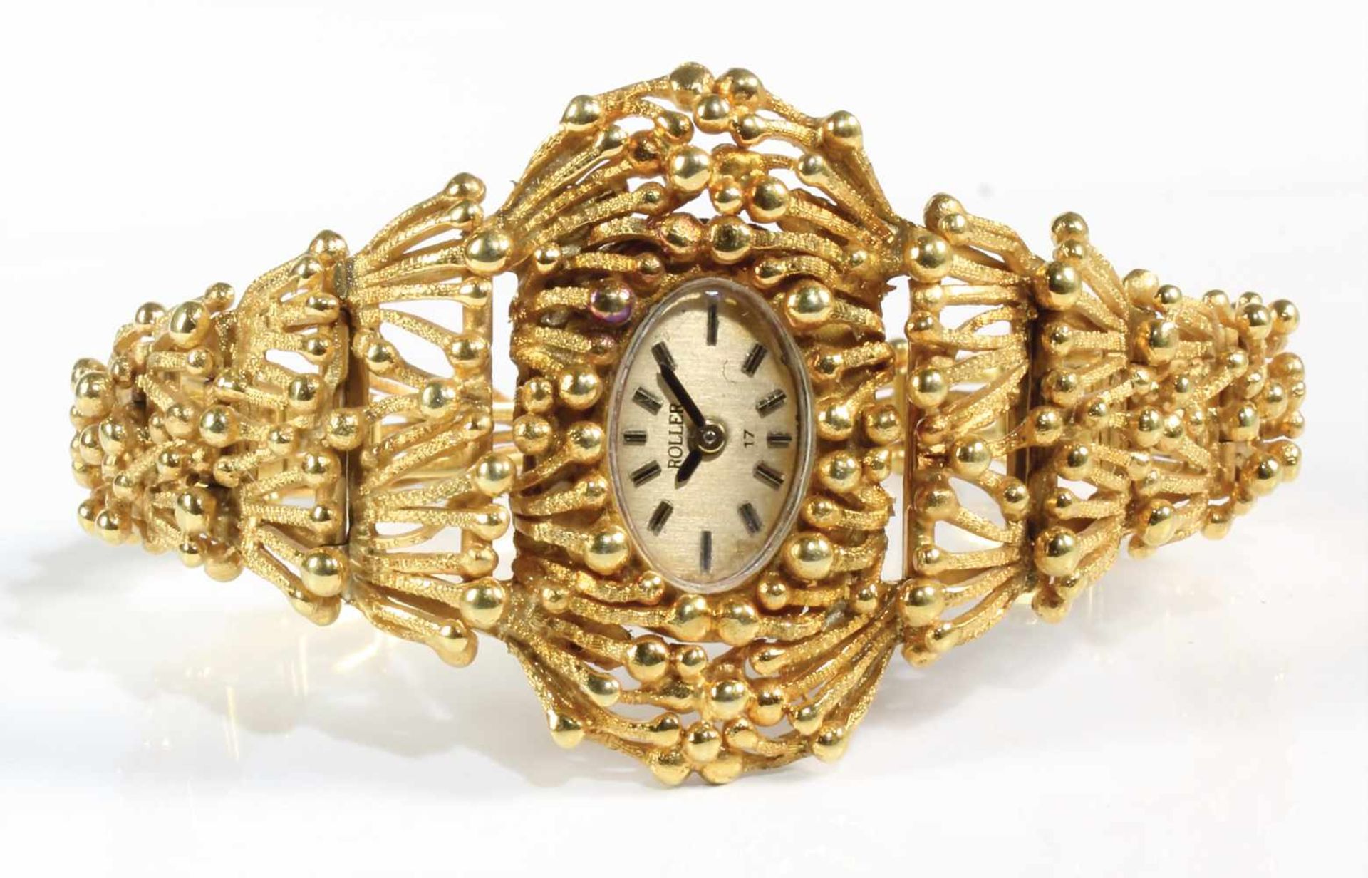 Damen-Armbanduhr, "VINTAGE", 1960er Jahre, GG 585/00, sig.: ROLLER, Handaufzug, ausgefallenes