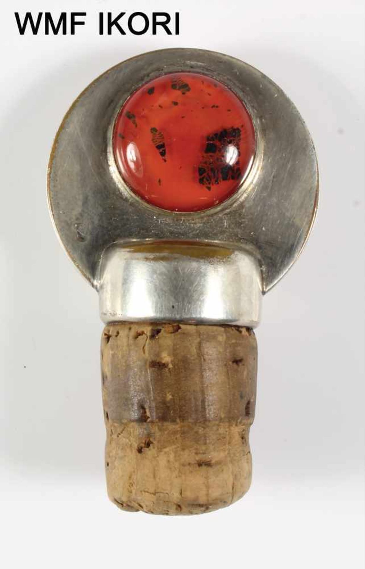 Flaschenstöpsel, "WMF-IKORA", beidseitig mit Glascabochons belegt, H = 56,7 mm