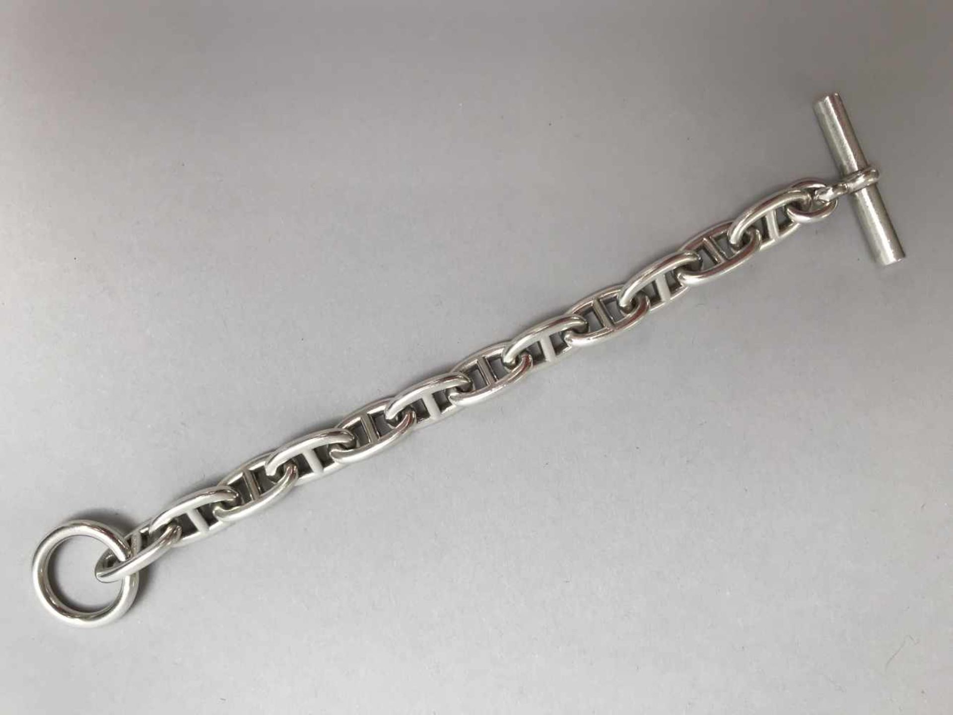 HERMES Paris made in France BRACELET "Chaîne d'Ancre" en argent 925 millièmes, douze maillons,