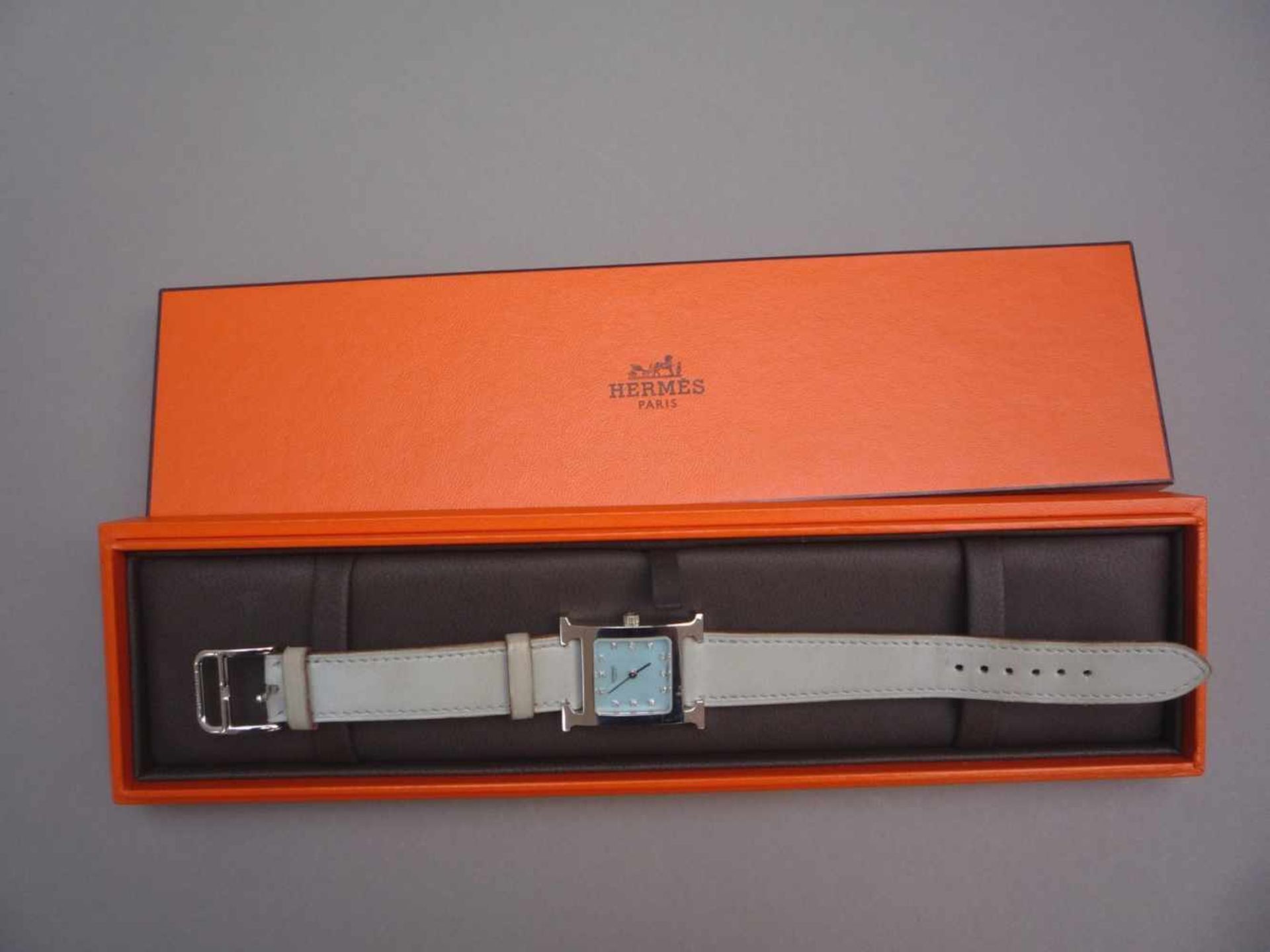 HERMES PARIS HEURE H , montre-bracelet de dame en acier. Signée Hermès.modèle Heure H , boîtier - Bild 5 aus 7