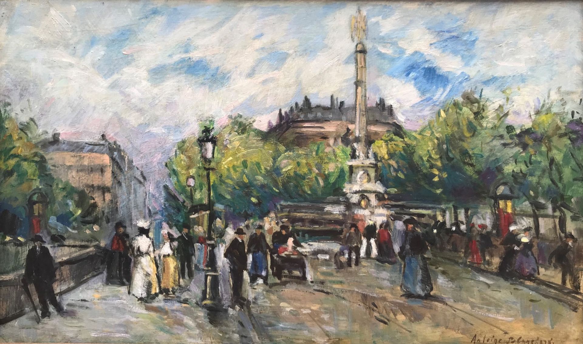 Antoine BLANCHARD (1910-1988) - Place animée, Paris - Huile sur toile, signée en [...]
