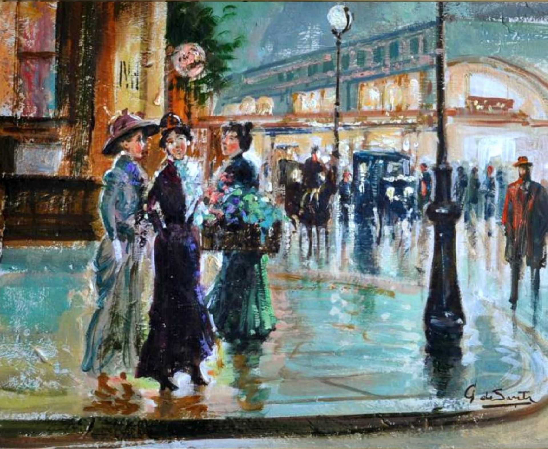 Giuseppe De SANCTIS (1858 - 1924) - Sur les Grands Boulevards, Paris - Huile sur [...]